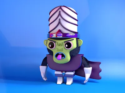 Mojo Jojo 3d c4d character cinema4d design illustration powerpuff girls