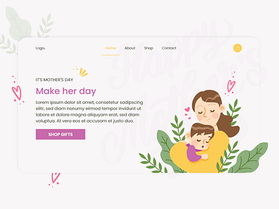 Mother's Day Shot - Website adobexd daily ui dailyui design illustration mother mothers day ui uichallenge uidesign ux uxdesign web webdesign website