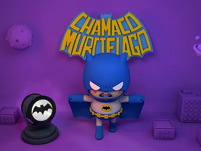 Chamaco murcielago 3d batman c4d character cinema4d design illustration illustrations lettering photoshop