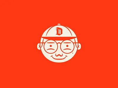 Self-Portrait 2020 avatar cartoon character face icon illustration line navy orange portrait simple vector
