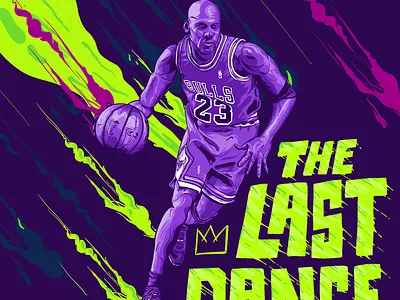 The Last Dance basketball illustration illustrator lettering michael jordan netflix photoshop procreate vector