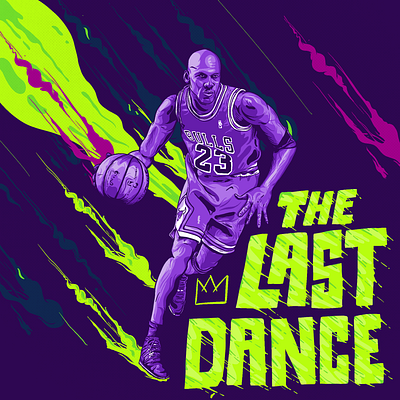 The Last Dance basketball illustration illustrator lettering michael jordan netflix photoshop procreate vector