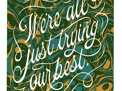 Marbled art print design hand lettering illustration lettering marbled marbling riso risograph script