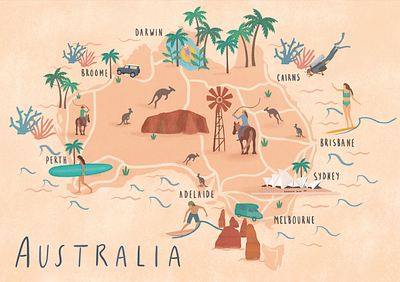 Illustrated Travel Maps adobe illustrator adobe photoshop cartography design drawing illustration maps surfing travel