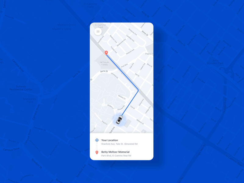 Car Sharing Service App animated gif animation app blue car car sharing concept ios map minimal motion design navigation rideshare taxi app trendy uber ui ux