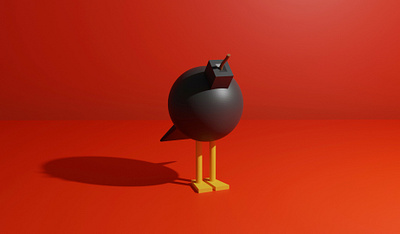 Chikin Bomb 3d 3d artist animal artwork blender cycles cycles render design graphicdesign illustration minimalist