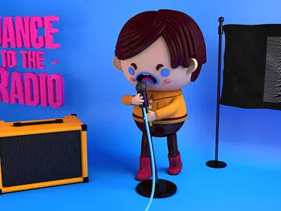 Dance to the Radio 3d c4d character character design cinema 4d cinema4d ian curtis illustration illustrations illustrator joy division music photoshop