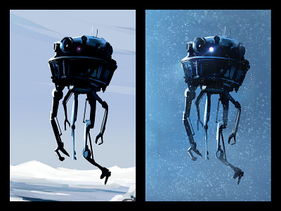 Probe Droid disney droid empire empire strikes back fanart hoth probe droid speed art starwars