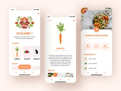 Seasonal Vegetables App app design dribbble dribbble shot food mobile seasonal ui vegetables