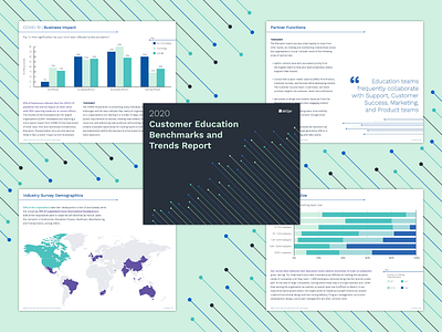 Skilljar - 2020 Benchmark Report branding covid 19 customer customer education data visualization design flat illustration infographic infographics information design publication report report design reports reports and data simple trends vector