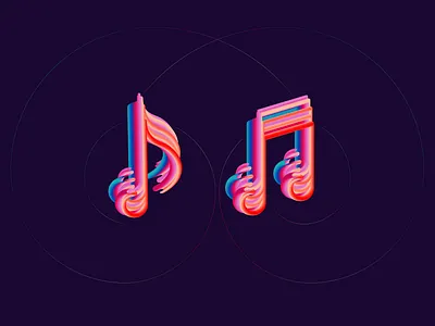 Musical Notes branding clean design graphic design icons illustration illustrator minimal music ui vector