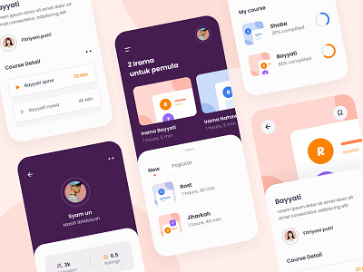 Tilawah - Online Course App app design cards clean courses education exploration illustration ios learning app mobile app online course school study ui ux