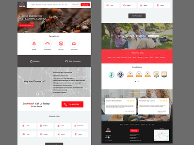 Pest control | Landing page design animal control bed bugs comfort design emergency happy family home landing landing design pest pest control rodents vector webdesign