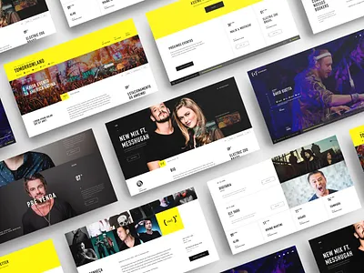 Plusnetwork Website black and yellow disco dj electronic event landing page music rave trance ui uiux webdesign website