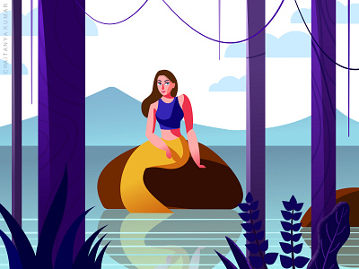 Mermaid art graphic design illustration illustrator landscape illustration mermaid mermay mermay challenge minimal vector web illustration