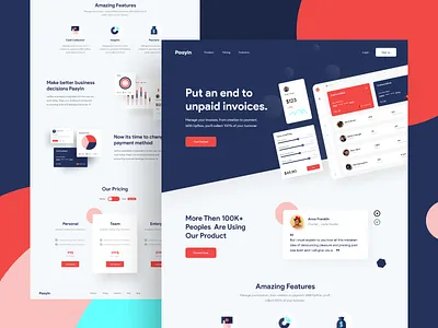 Invoice Maker - SAAS Landing Page 2020 design flat invoice landing page landing page design landingpage saas design saas landing page saas website uiux user experience user interface web design web ui webdesign website website concept website design