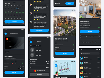 Real Estate Dark & Light Mode Full app app apps application app design figma ios mobile app premium ui kit real estate real estate agency ui ui design ui kit ui kit design ui kits ux