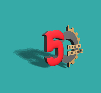 Golden jubilee celebration 3d logo sample 3d 3d art 3d logo branding celebration design engineering golden institution jubilee logo logo design logotype minimal
