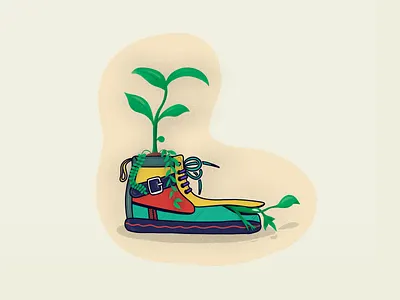Shoe Plant colors illustration plants shoes vector