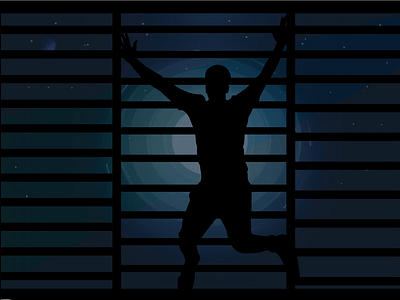 Window and Moon illustrator karthickyuvan moon night night life peace vector vector art