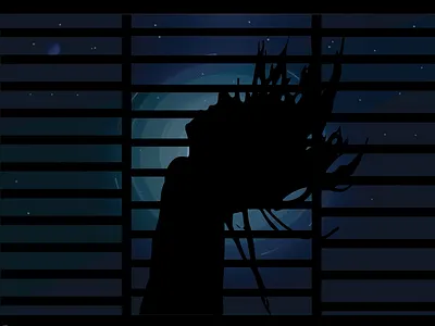 Moon and Window illustrator karthickyuvan moon moon light nature peace window