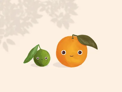 Oranges & limes illustration limes nature oranges tree