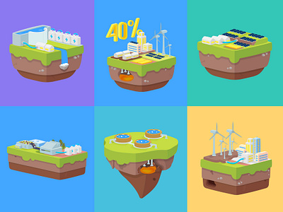 Ecological transition illustration design ecologic ecology energy graphic graphic design illustration isometric isometric design isometric illustration isometry landscape landscape design landscape illustration power vector