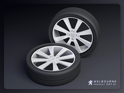 Car wheels 207 3d blender car melbourne peugeot rendering rim tire wheel