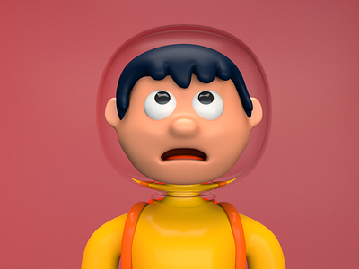 Aaron the Airbnb Traveler - Scared 3d 3d art adobe airbnb arnold branding c4d character character design cinema 4d design lighting