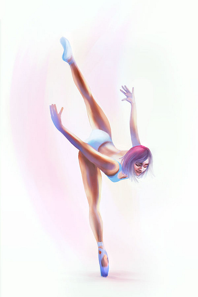 Ballet Dancer strikes a pose ballerina character design dancer illustration purple