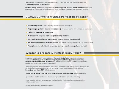 PerfectBody Tabs // Landing Page design project we web web design website website design