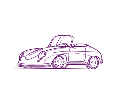 Porsche 356 Cabriolet Minimalista apple pencil automotive car drawing ipadpro porsche procreate sketch