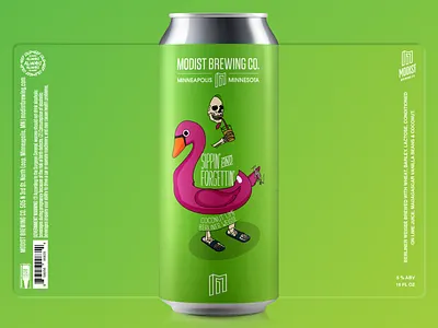 Sippin' & Forgettin' beer beer art beer label branding brewery design graphic design grim reaper illustration illustrator minneapolis packaging design typography vector