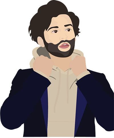 Jake Borelli celebrity design flat illustration illustrator jake borelli male character portrait portrait art portrait illustration vector