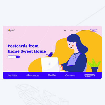 Lazy Bird Landing Page categories colorful design designer girl graphics hero banner illustration illustrations interface interface design landingpage learn more ui uidesign userinterface ux