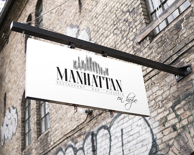 Logo australia bar brand branding bussines design elegant hand drawn logo nyc pizzeria restourant sign simbol skyline