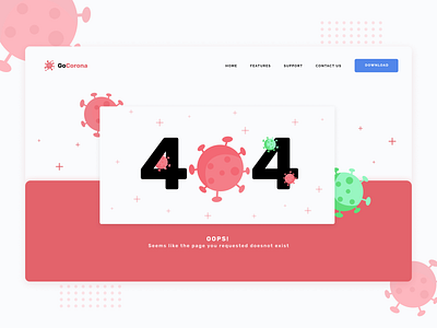 GoCorona 404 Page DailyUI 007 404 404 error 404 page android app corona coronavirus dailyui design error page illustration light ui not found tabs ui vector