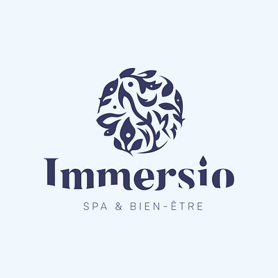 Immersio - Spa Logo branding design logo logotype natural nature organic spa typography