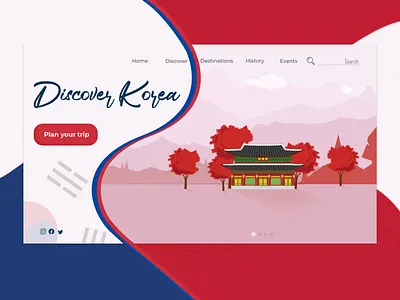 Discover korea design korea landing traveling ui ux web design