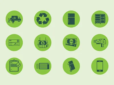 Recycling Icons check fridge icons mailbox money phone recycle recycling refrigerator