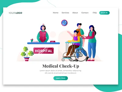 Online Doctor Consultation Landing Page banner care clinic concept consultation design doctor flat health hospital illustration internet marketing medical medicine online patient technology vector web