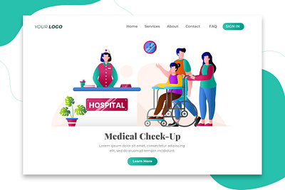 Online Doctor Consultation Landing Page banner care clinic concept consultation design doctor flat health hospital illustration internet marketing medical medicine online patient technology vector web