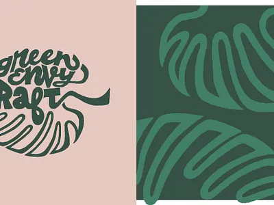 Green Envy Craft Logo craft design hand drawn hand drawn logo hand lettering hand lettering logo illustration lettering logo design logotype monstera plants script type typogaphy vector