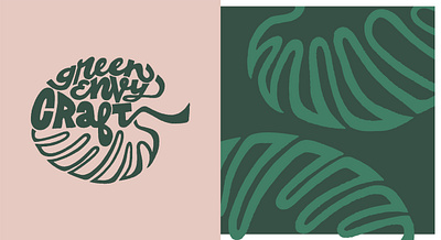 Green Envy Craft Logo craft design hand drawn hand drawn logo hand lettering hand lettering logo illustration lettering logo design logotype monstera plants script type typogaphy vector