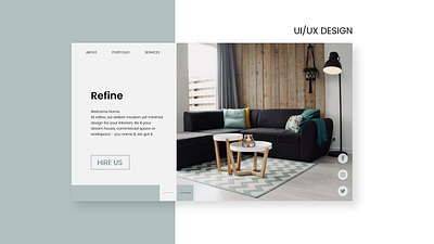 Interior Design Landing Page - Daily UI Challenge 003 adobexd asymmetrical branding dailyui dailyuichallenge design minimal ui ux web website website concept