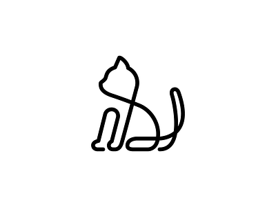 Cat animal cat creative cute design kitten linework logo mark minimal pet simple