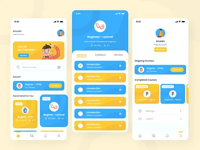Course App Exploration app design ui