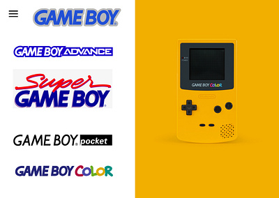 GAMEBOY WEBSITE branding design