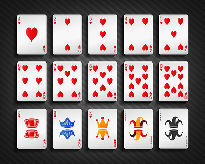 Poker cards heart set adobe illustrator blackjack card casino casino games design games heart illustration jack joker king leisure poker poker card queen solitaire spider solitaire texas holdem poker vector