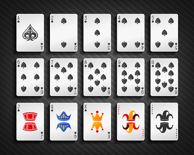 Poker cards spade set adobe illustrator blackjack card casino casino games design games illustration jack joker king leisure poker poker card queen solitaire spade spider solitaire texas holdem poker vector